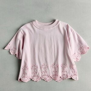 Sea New York X Zara Pink T-SHIRT WITH EYELET EMBROIDERY Girls 11-12 (women’s XS)